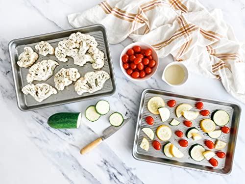 USA Pan Nonstick Quarter Sheet Pan, Set of 2 (Pack of 3) - size: Set of 2 (Pack of 3), style: Quarter Sheet Pan
