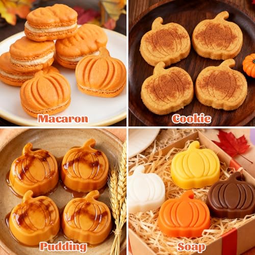 2 Pcs Pumpkin Chocolate Molds Thanksgiving Silicone Mold Fall Cake Molds - color: A