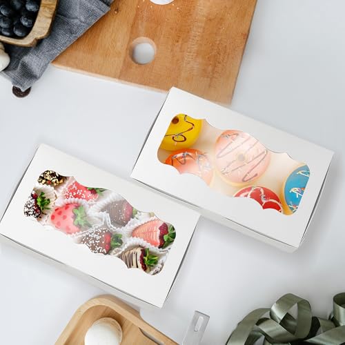 50 Pcs Cookie Boxes with Window 12 x 5.5 x 2.5 Inch