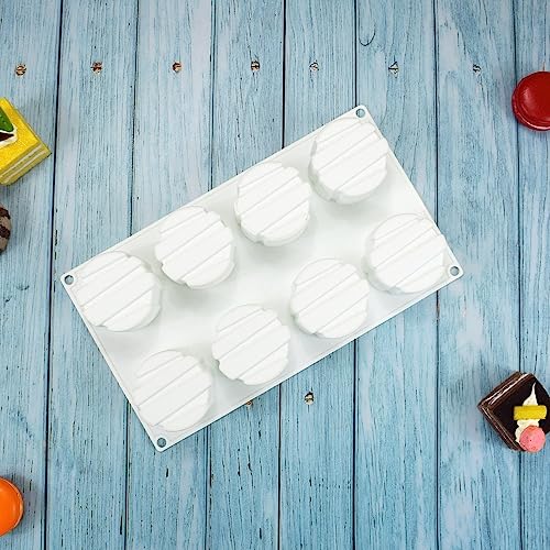 3D Small Cylinder Square Shape 8 Holes Non-stick Silicone Mold for DIY Pastry Jelly Cupcakes Mousse Ice Cream Chocolate Utensil (Cylinder Square I_11.88 X6.8 X1.76 inch) - size: Cylinder Square I_11.88 x 6.8 x 1.76 inch
