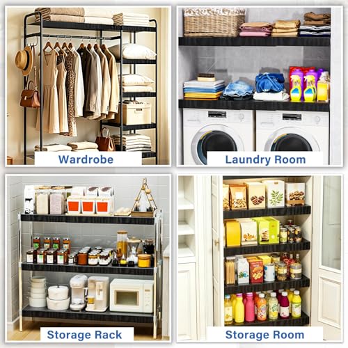 Wire Shelf Covers for Pantry Rack,for All 16" Depth Wire Shelf,Black 8pcs - size: 16" Depth