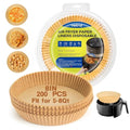Air Fryer Liners Disposable, 200 PCS Unbleached 8" Parchment Paper - size: 8 inches