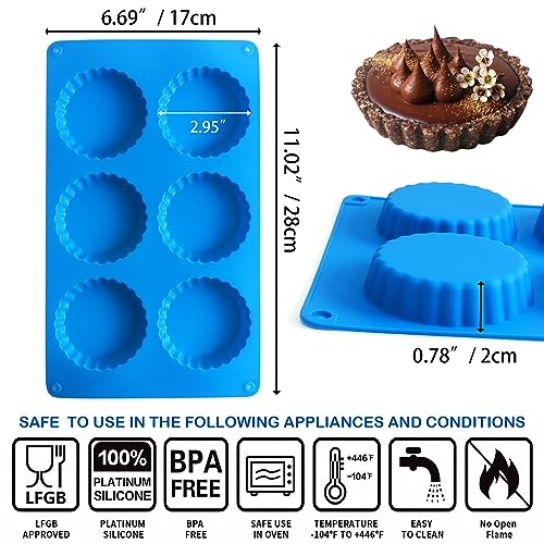 Sidosir 3pcs Peanut Butter Cup Mold, Silicone Mini Tart Pan for Bite Size Fat Bombs, Silicone Chocolate Candy Mold for Brownie (Keto Cup) - size: 3 Inch Keto Cup