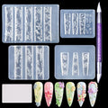 Laza 4pcs 3D Silicone Nail Art Molds Multiple Flower Shapes Nail Molds - color: Flowers