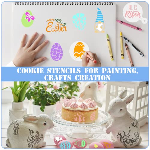 Easter Cookie Stencils 36 Reusable Egg Bunny Coffee Dessert Decor Templates - style: Easter Style