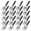 BBTO 20 Pcs Stainless Steel Pizza Servers with Wooden Handle 8x2.5", Black - color: Black