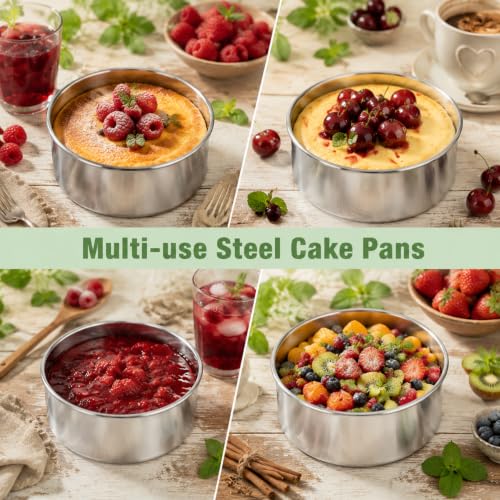 6 Inch Cake Pan, 2 Pack Stainless Steel Round Cake Baking Pans