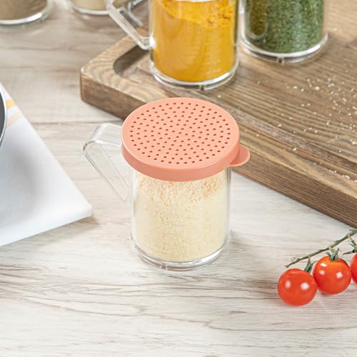 Restaurantware Spice Shaker 1 Count Plastic Shaker, Durable Seasoning Dredge with Rose Medium Lid, Clear Shaker for Commercial Kitchens, Pizzerias, and Bakeries - style: Medium