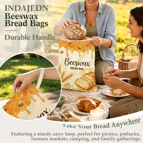 Sweet Baking Lover Gifts Beeswax Bread Bags 2 Pack XL 13x17in - color: Sweet Treat
