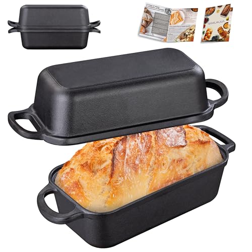 GRMImosa Cast Iron Loaf Pan with Lid, 9x5 Inch Sourdough Baking Pan - size: 9x5 Inch