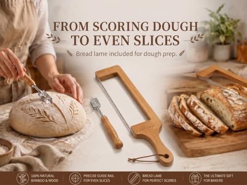 Sharp Bread Knife for Baker to Cut Homemade Sourdough Bread at Home Kitchen