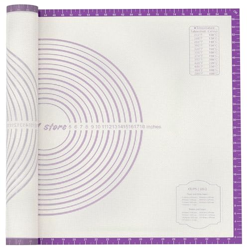 26 * 16 inches Purple, Non-Slip Silicone Baking Sheets - Baking Mat with 0.7mm Thickness - Non-Stick Pastry & Cookie Mat for Kitchen Counter for Rolling Out Dough with Measurements. - color: Purple, size: 26"L x 16"W