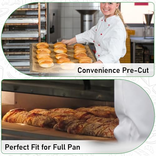 EcoDispose 200 Pcs Non-Stick Parchment Paper Baking Sheets 16-3/8"x24-3/8" - color: Unbleached, size: Full pan -200PCS