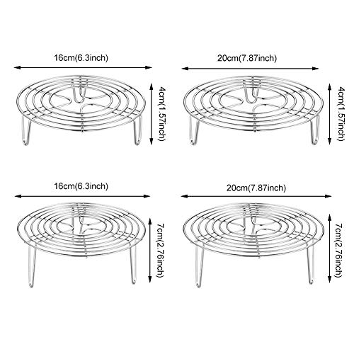 Round Steamer Rack, 304 Stainless Steel Cooling Rack, 6.3 x 1.57 Inch - size: 6.3x1.57inch