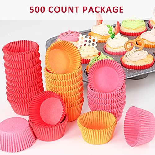 Caperci 500-Count Red Cupcake Liners for Baking Standard Paper Muffin Cups - color: Red