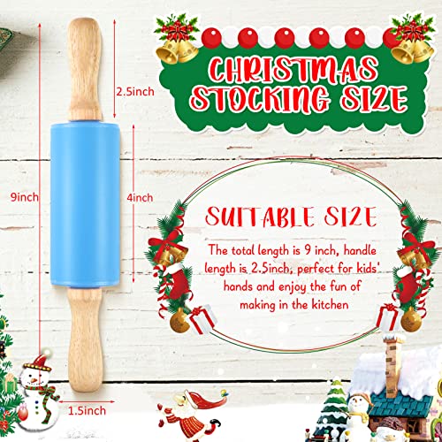 Thenshop 10 Pcs 9 Inch Mini Rolling Pins, Small Kids Dough Rollers