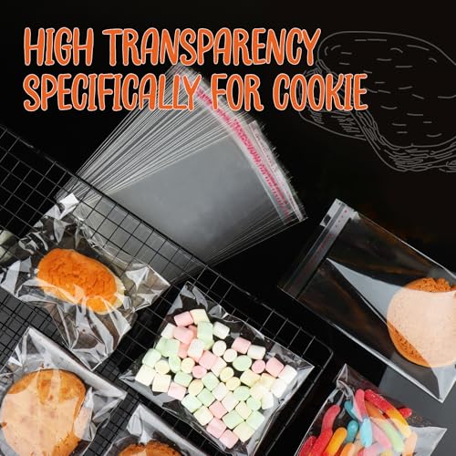 3x5 Inches Self Sealing Cellophane Bags, 200 Pcs Clear Cookie Bags, Resealable Treat Bag for Fresh Cookies, Candy, Gifts, and Party Favors Bag. - color: 3x5 200Pcs