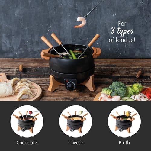 BOSKA Electric Fondue Set Party - 2.4 Quart, Adjustable Temperature Control - style: Party