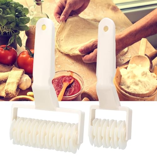 2Pcs Lattice Pastry Cutter Set, 70mm & 120mm Plastic Grid Dough Cutter Roller Baking Tool for Beef Wellington Cookie Pie Crust Pizza Bread