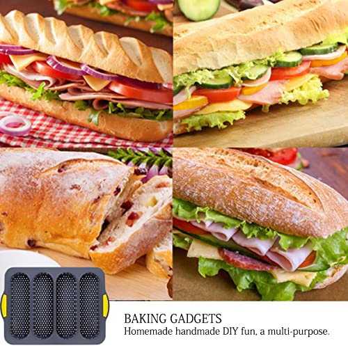 DOERDO Silicone French Baguettes Baking Mould Non-stick French Bread Baking Mould Silicone Loaf Pan for Home Restaurant