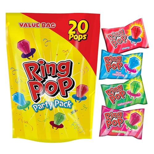 Ring Pop Halloween Candy Lollipops, 20 Count, Assorted Flavor Party Favors - size: 20 Count Bag