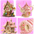 Garden Fairy Gnome Home Silicone Molds Teapot House Fondant Mold - color: Style H