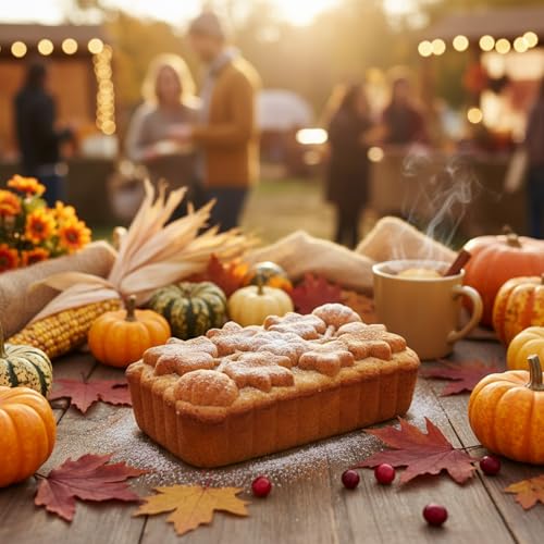 Vesici 3 Pcs Fall Thanksgiving Silicone Loaf Pans, Pumpkin Bread, 6-cup