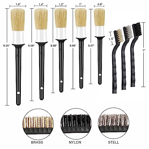 HMPLL 10pcs Detailing Brush Set, White - color: white