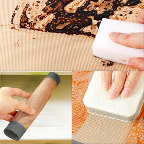 Pack of 3 Basics Silicone, Non-Stick, Food Safe Baking Mat, Rectangular, Cookies, Macaroons, Bread(Grey 0.4mm) - color: Grey1