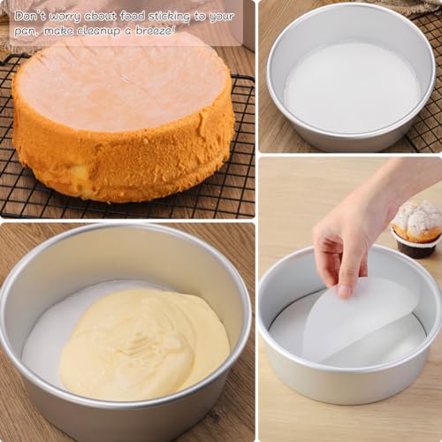 BYKITCHEN 220pcs 6 Inch Parchment Paper Rounds for Cake Pan, Burger Press - size: 6 INCH