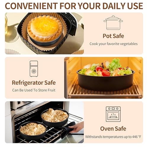 P&P CHEF 7 Inch Cake Pan Set, Round Baking Cake Pans, Black & 2 Pcs - color: Black, size: 7 Inch