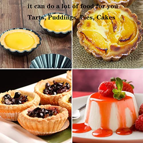 Egg Tart Molds, 12 PCS Non-Stick Very Mini Tart Pans. - color: Black, size: 3.0.9Inch