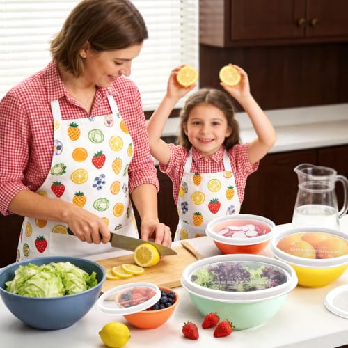Greentainer Plastic Mixing Bowls with Lids Set for Kitchen, 6 Set Nesting Bowls for Mixing, Baking, Prepping, Cooking and Serving Food, Mixing Bowls Dishwasher, Microwave Safe - color: Light Blue