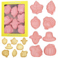 8Pcs Thanksgiving Cookie Cutters Turkey Pumpkin Leaf Acorn Fall Baking Set - color: Thanksgiving