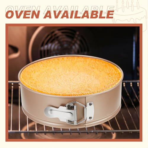 4 Pcs 8 Inch Nonstick Springform Cheesecake Pan with Removable Bottom - color: Champagne Gold, size: 8 Inch