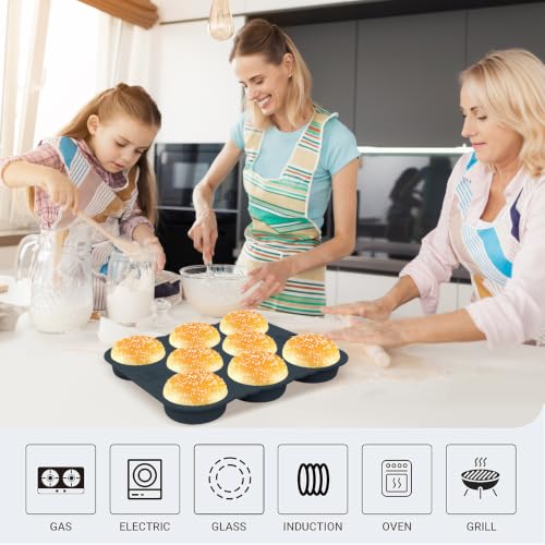 Mini Hamburger Bun Pan for Make Slider Buns and Sandwiches - color: 8 Cavity