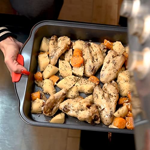 Eatex Nonstick Baking Sheet Set, 15-Piece Baking Pans Set with Silicone Handles, Carbon Steel Cookie Sheets for Baking, Commercial Grade Quality Bakeware Sets Includes Muffin Pan, Cake Pan and More - size: 15-Piece Set