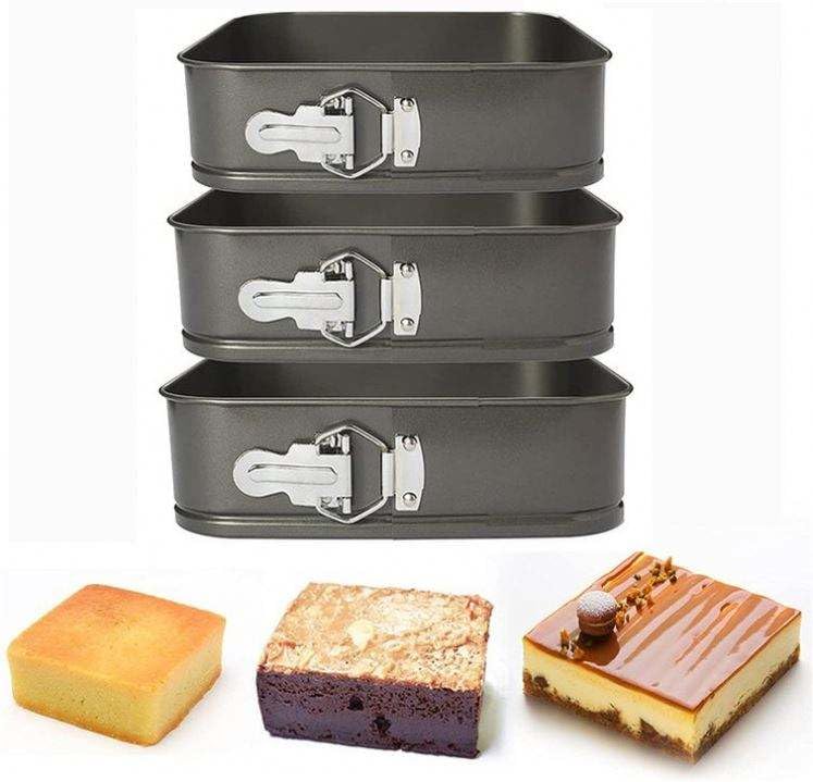 3PCS Square Leakproof Springform Pan with Removable Bottom 9/10/11 inch Springform Cake Pan Non-stick Square Bakeware for Cheesecakes Pizz andQuiches A unique gift for baking enthusiasts