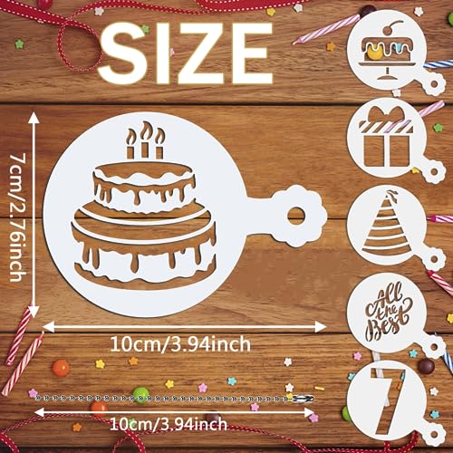 JULBEAR Birthday Cookie Stencils 36 Pcs Reusable Templates for Cake Baking - style: Birthday Style