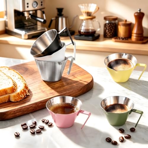 1 Pc Stainless Steel Espresso Shot Cup with Dual Scale, 3.4oz/100ml, White - color: 03_ White 1pc