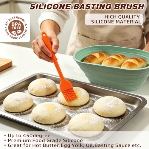 Sourdough Starter Kit, Silicone Bread Proofing Basket Set, Baking Supplies
