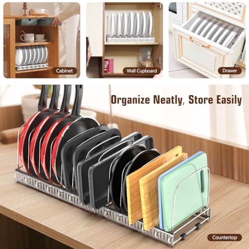 Housolution Cutting Board and Baking Tray Cookie Sheet Organizer, Silver - color: Silver, size: 14 Dividers