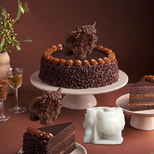 Cow-Shaped Silicone Molds for 3D Candle Making, Unique Animal Mold, Silicone Food Grade Moulds for Crafts Cake Jelly Gummy Wax Soap Ice Mould for Home Decor