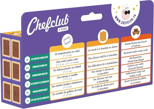 Chefclub kids - Chocolate Biscuits Kit - chocolate silicone mould - rectangular cookie cutter