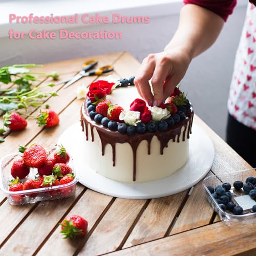 2 PCS 14-Inch Cake Drums, Sturdy Cake Boards, 1/2" Thick Cardboard Rounds for Multi-Layer Cakes, Food-Grade Cake Base - style: 14 inch, 2 PCS