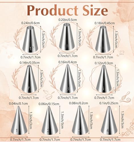 10 Pcs Cake Decorating Tips, Small Piping Tips