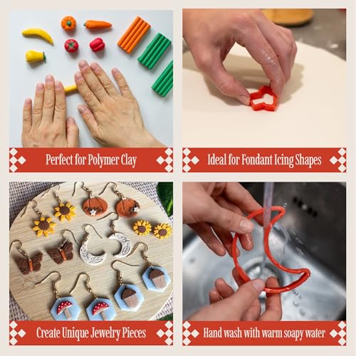 JUST Tiny Christmas Tree Shape Cutters | Set of 3 Mini Plastic Cutter for Fondant, Clay, Crafts, Icing, Baking(A)(1.25", 0.75", 0.5")