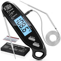 Instant Read Meat Thermometer Digital for Cooking with Dual Probe - color: Black