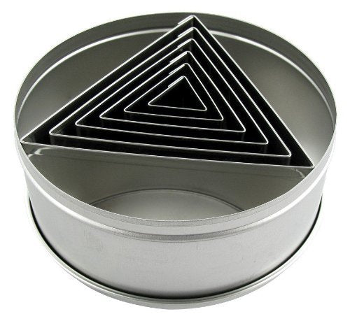 Ateco 6 pc Stainless Steel Triangle Cutter Set - size: Plain Edge, style: Triangle (6 pcs)