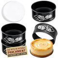 4 Pack Small Springform Cheesecakes Pan 4 Inch Mini 50Pcs Parchment Paper - size: 4" Cake Pans - 4 Pack